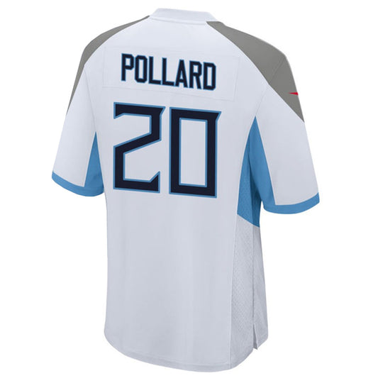 T.Titans #20 Tony Pollard Player White Home Game Football Jerseys