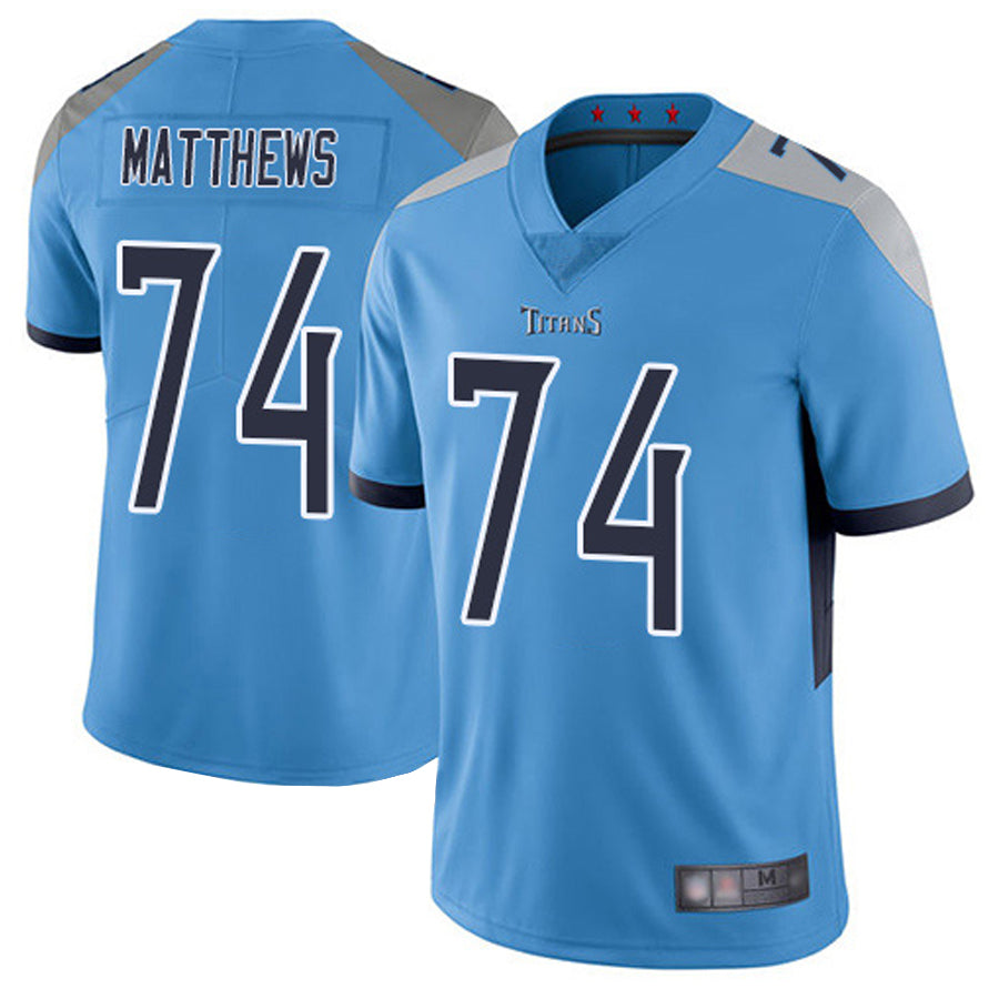 T.Titans #74 Bruce Matthews Player Light Blue Vapor Limited Football Jerseys