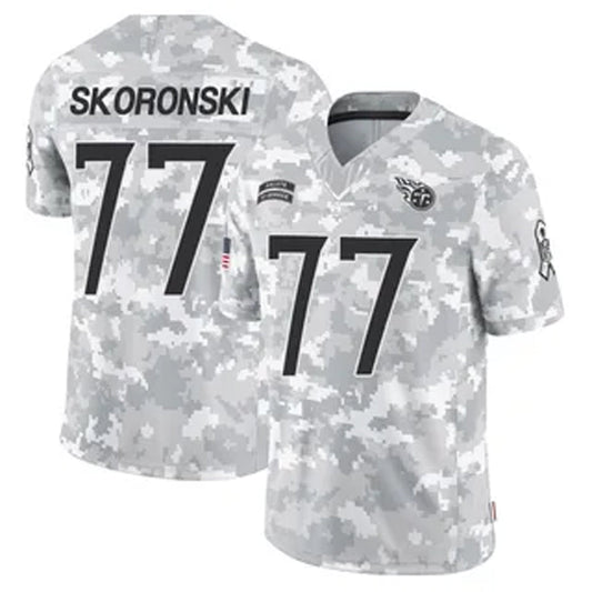 T.Titans #77 Peter Skoronski Player Arctic Camo Salute to Service Football Jerseys