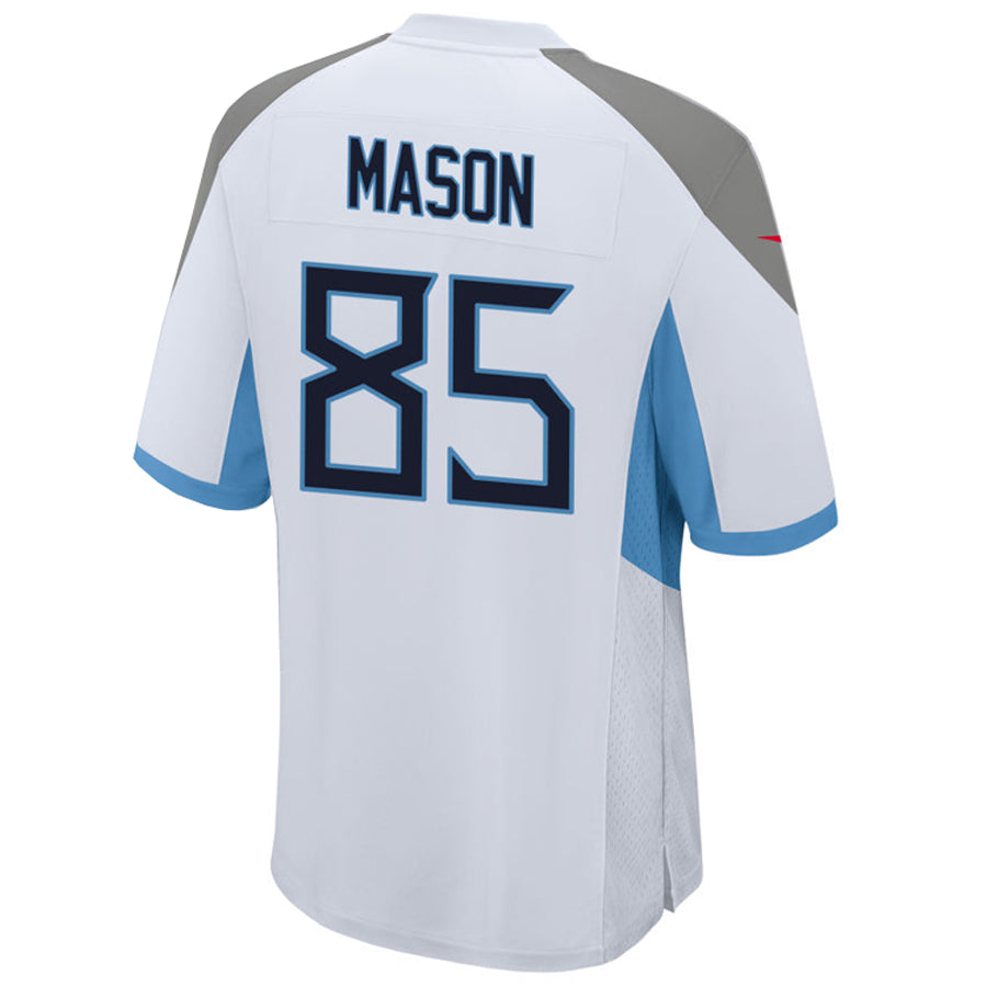 T.Titans #85 Derrick Mason Player White Home Game Football Jerseys