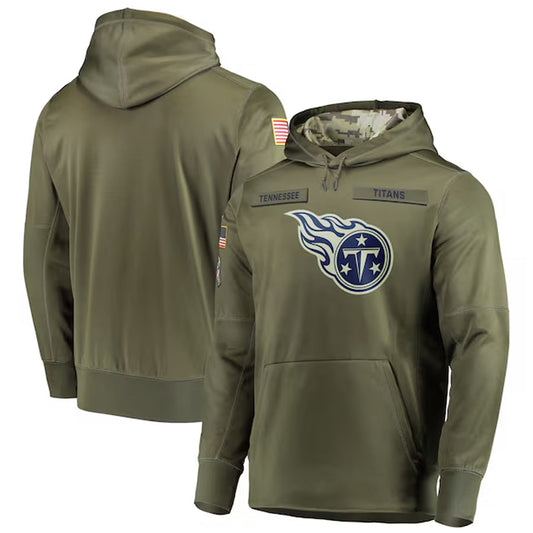 T.Titans Olive Salute to Service Pullover Hoodie Game Football Jerseys