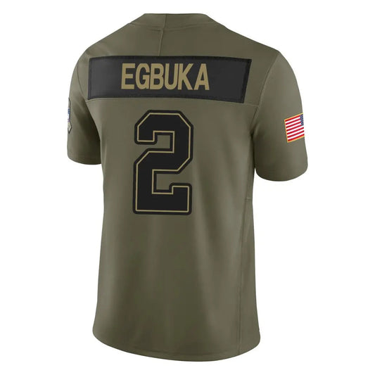 TB.Buccaneers #2 Emeka Egbuka Player Salute to Service Limited Olive Football Jerseys