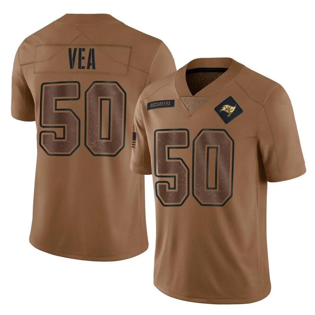 TB.Buccaneers #50 Vita Vea Player Brown Salute To Service Limited Football Jerseys