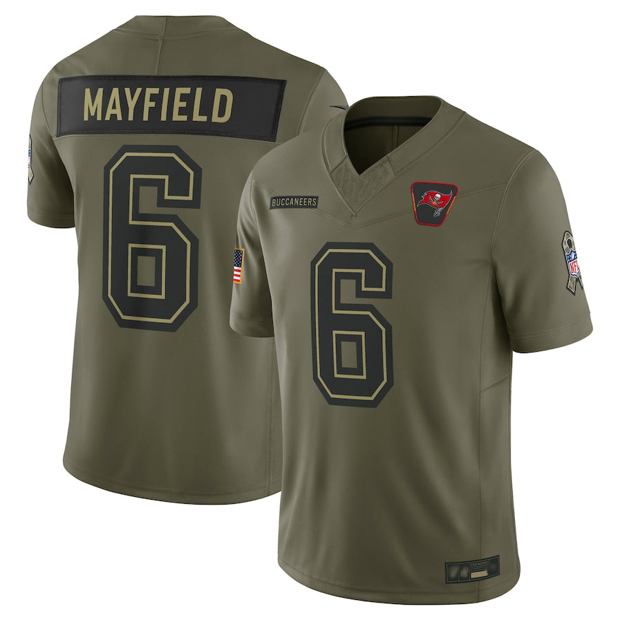TB.Buccaneers #6 Baker Mayfield Player Olive Salute to Service Limited Football Jerseys