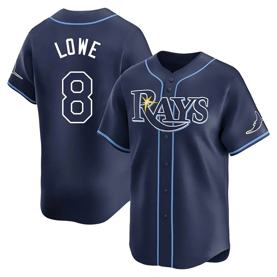 TB. Rays #8 Brandon Lowe Player Navy Home Limited Baseball Jerseys
