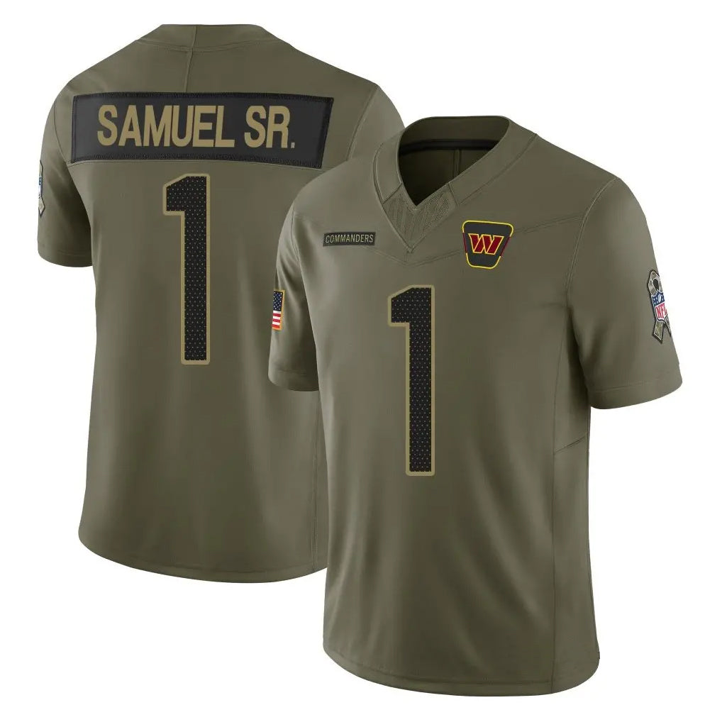 W.Commanders #1 Deebo Samuel Sr Player Olive Salute To Service Limited Football Jerseys