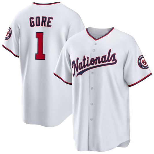 W.Nationals #1 MacKenzie Gore Player White Home Replica Baseball Jerseys