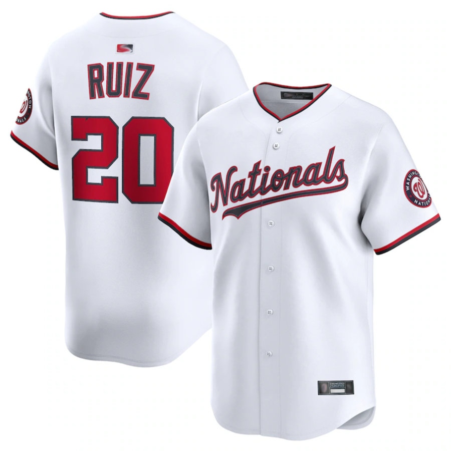 W.Nationals #20 Keibert Ruiz Player White Limited Baseball Jerseys