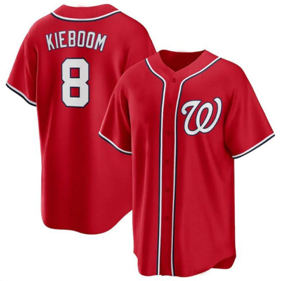 W.Nationals #8 Carter Kieboom Player White Home Limited Baseball Jerseys